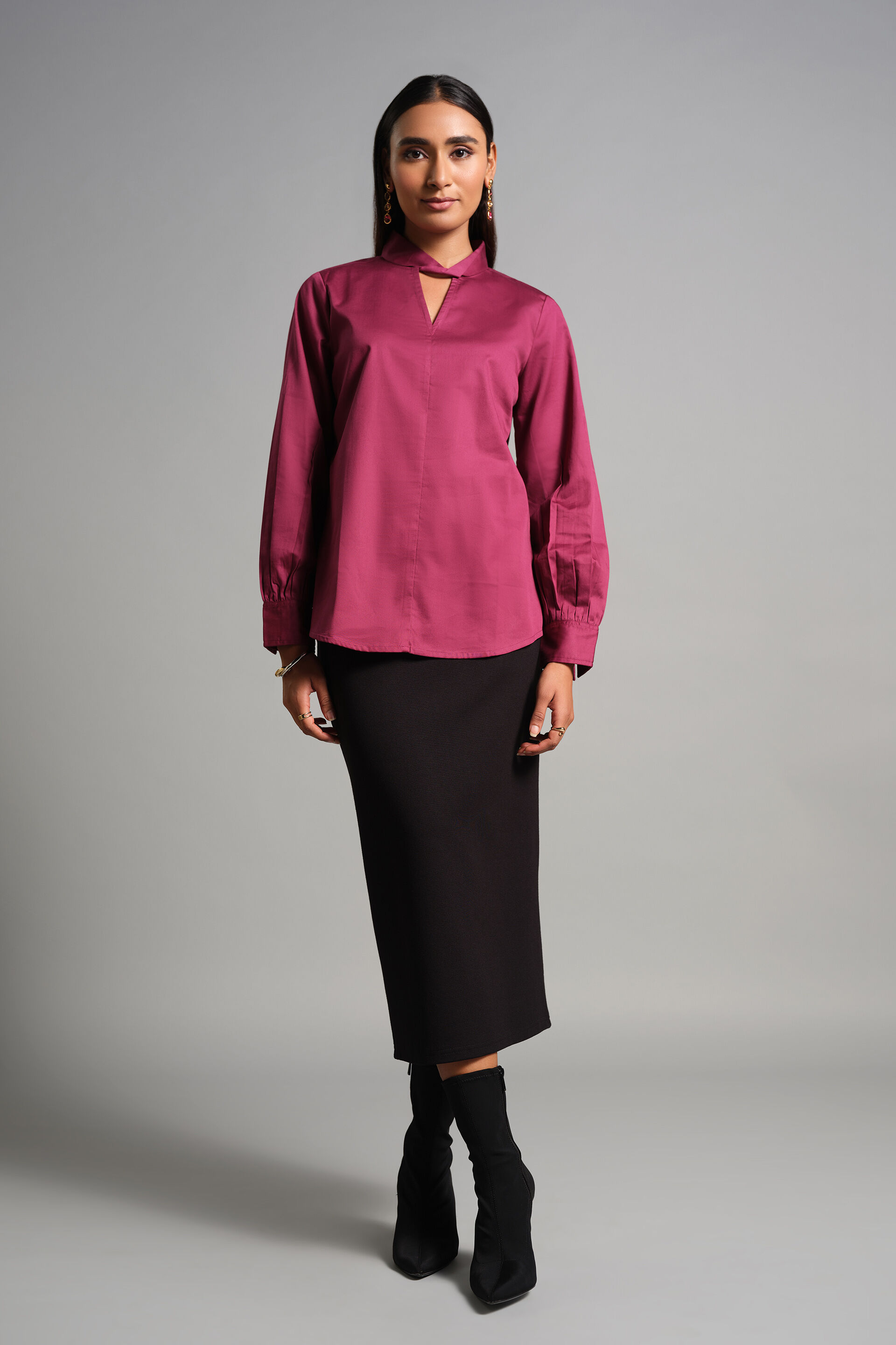 Aleida Magenta Top, Magenta, image 3